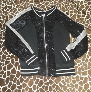 Sequin bomber jacket